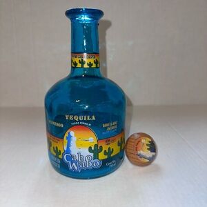 Sammy Hagar Cabo Wabo Reposado Blue Empty Tequila Bottle 750ml With cork